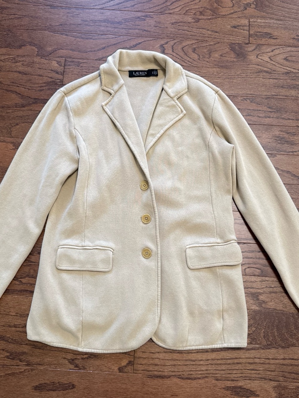 Lauren Ralph Lauren Women's Beige Sweatshirt Blazer Jacket